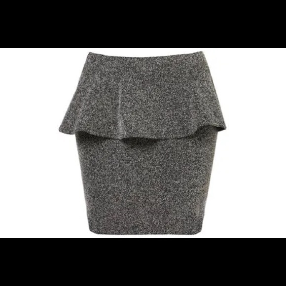 Topshop Grey Tweed Peplum Skirt Size 6 - Picture 1 of 5